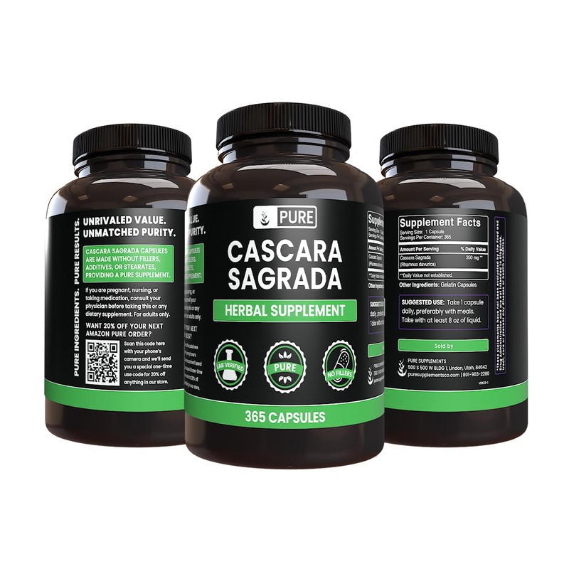 Pure Original Ingredients Cascara Sagrada (365 Capsules) No Magnesium Or