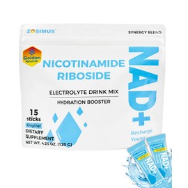 Golden Nourish Electrolytes Powder Packets with NAD Supplement [Sugar Free] [Instant Hydration] [Healthy Aging ] [Liquid Daily IV Hydrate Packets for Men & Women] (Pack of 15, Original Flavor)