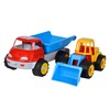 LKW Kipper mit Bagger, Sandspielzeug, 29cm/36cm, Reifen Softmaterial, ab 10