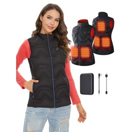 Vofuoti Heated Vest Women, Heated Down Vest with Battery Pack and 3 Heating Levels, Heating Vest Clothes for Outdoor