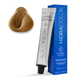 HIDRACOLOR - Tinte Permanente para Cabello Color 9.32 Rubio Clarísimo Dorado Nacarado 90 ml, Cubre Canas, con Miel y Aloe Vera, Gran Duración y Humectación, Coloración Cabello, Sedosidad y Brillo