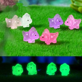 Honiweer Glow in Dark Luminous Miniature Fairy Garden Accessories, Animals, Figurines, Micro Landscape Ornaments DIY Kit, Environmental Resin Decoration Outdoor Patio Lawn Yard (W012 16PC)