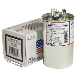 (2) Pack - Goodman CAP050450440CT - 45 + 5 uf / Mfd 370 / 440 VAC AmRad Replacement Round Dual Universal Capacitor - Made in the U.S.A.
