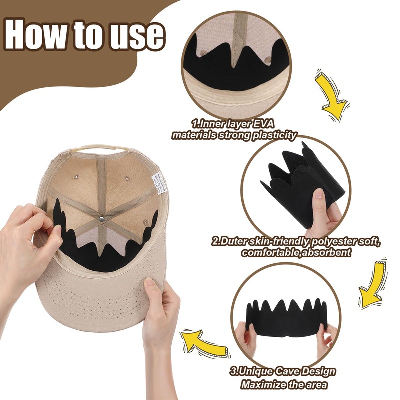 10 Pcs Hat Liners Sweat Protection, Hat Shaper Insert, Felt
