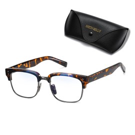 SHEEN KELLY New Beckham Glasses Frame Vintage Brand Design Myopia Optical Semi Rimless Clear Lens Lenses, 2