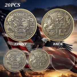 CHURYUML 20Pcs Military Challenge Coins Bulk Veterans Day Gifts Thank You Those Who Serve Honor Coin Military Gifts for Men Women Army Soldiers Thank You for Your Service