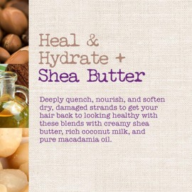 Maui Moisture, Heal & Hydrate + Shea Butter, Acondicionador, Hidrata y Repara Cabello Dañado y Maltratado, Sin Parabenos, Manteca de Karité, 385 g