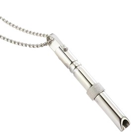 RUICHING Breathing Necklace, Anxiety Relief for Adults Men Women, Keep Calm Anti Anxiety Breathlace, Deep Breathing Exercises Whistle Necklace, Silver