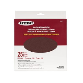 Hyde Round Abrasive Sanding Disc, 9" 120 Grit, 25 Pack fits Hyde Radial Sander