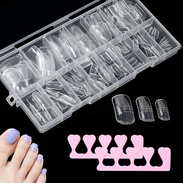 Pack of 300 Dual Tips Nail Tips for Toenails, Toenail