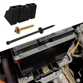 Lyxheth Base Clamp Battery Hold Down Kit, Battery Tie Down, Car Battery Bracket with 2 Stainless Steel Bolt, Car Accessory Battery Hold Down Clamp for Select Ford Mercury Lincoln Models 00588 (Type 2)