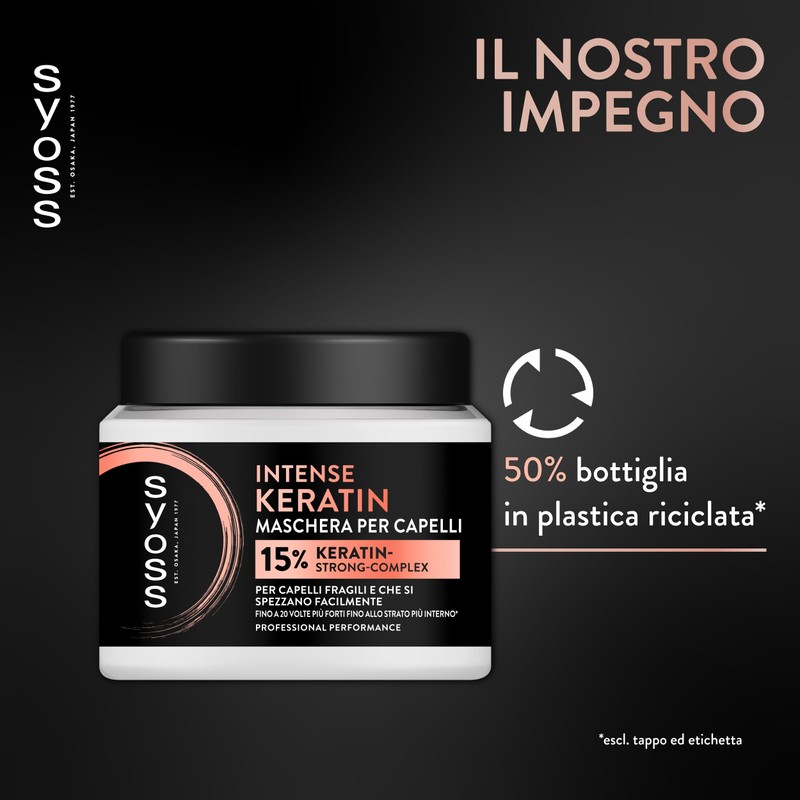 Maschera per capelli Intense Keratin 400ml, 13% Protein-Care-Complex, Syoss Maschera