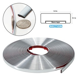 JSIWOTH 26.2 Ft Peel and Stick Trim, Shiny Silver Molding Trim Waterproof for Wall, Baseboard, Edges, Borders, Window Frames, Backsplash Tiles, Flexible and Self Adhesive Trim