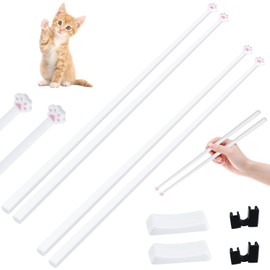 2 Sets Cat Paw Chopsticks Funny Reusable Lightweight Hand Chopsticks With Chopstick Helper and Chopstick Holder Unique Pink Paw Prints Gift For Cat Lovers