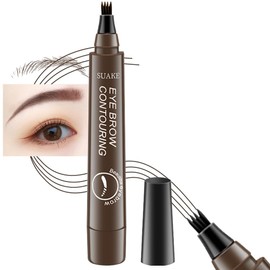 4 Prong New Feeling Eyebrow 4D Liquid Eyebrow Eyebrow Color Retain Crisp Vibrant Fork Brush Liquid Eyebrow,4 Tip Eyebrow,4 Tipped Precise Brow Pen,Tiny My 4 Tip Brow,Waterproof and Sweatproof