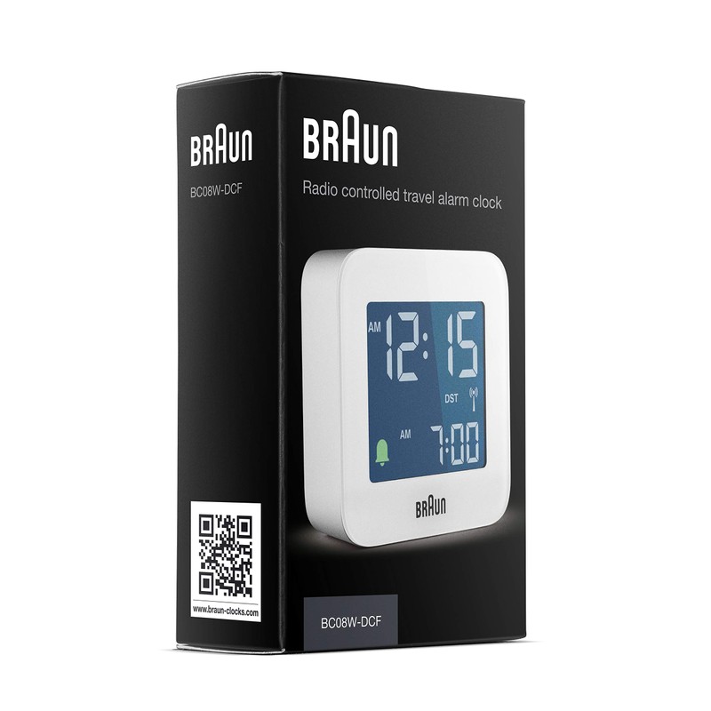 Braun Digitaler Reisewecker Mitteleuropäische Zeitzone (MEZ) mit Schlummerfunktion, kompakte Größe,