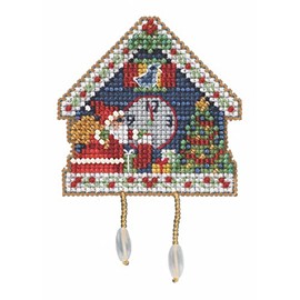 Cuckoo Clock Beaded Counted Cross Stitch Ornament Kit Mill Hill 2022 Winter Holiday MH182235