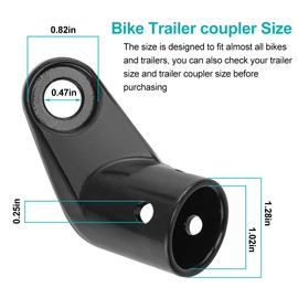Sandfren Bike Trailer Hitch Connector, Stable Metal Bicycle Tow Coupler Attachment Angled Elbow for Children Pet Cargo Trailer, Cycling Adapter Accessories, Compatible with AA AB AD AH