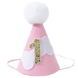 Dog Bone 1st Birthday Hat - Dog Birthday Party Decorations,1st Birthday Crown for Dogs, Dog Pet Birthday Hat Party Accessorise (Pink Dog Birthday HAT)