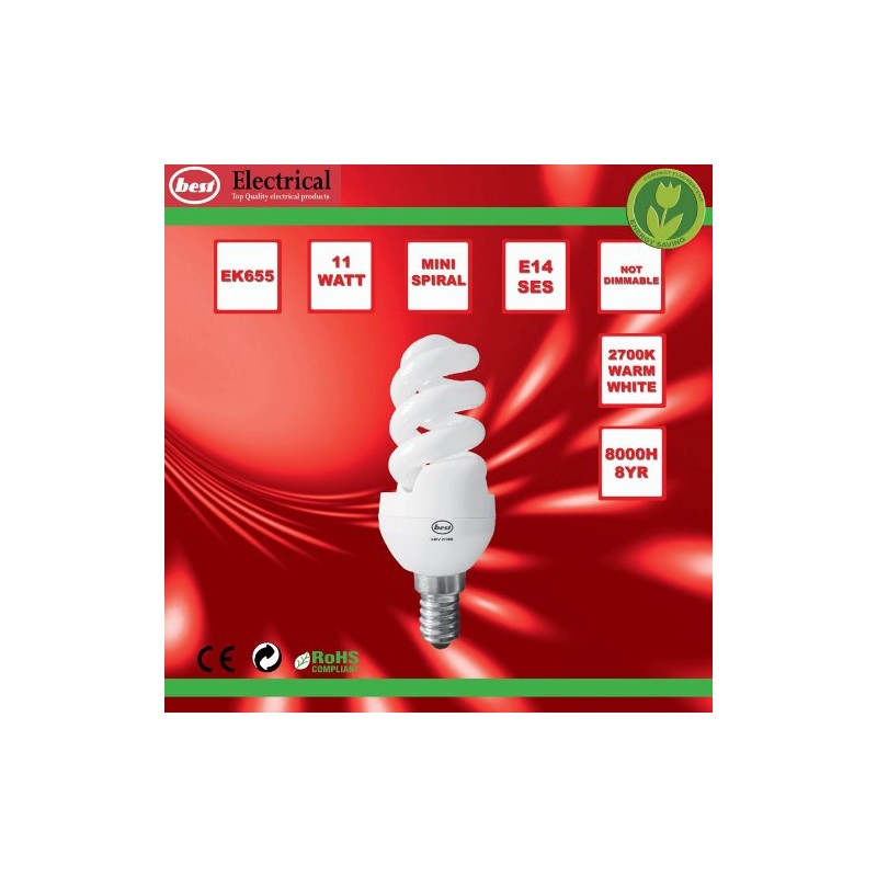 Merriway® BH00544 T3 CFL SES Energy Saving Mini Spiral Lamp,