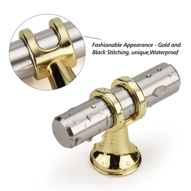 LONTAN 12 Pack Brushed Nickel Cabinet Knobs Silver Gold Drawer