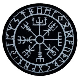 Viking Reflective Compass Vegvisir Embroidered Patch - Iron on Sew on Backing P309