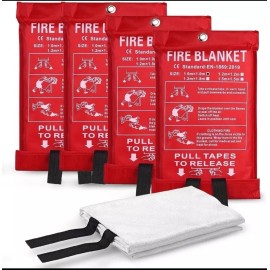 4 PK FIRE BLANKET Fiberglass Hero Emergency Home Retardant Prepared 39''x39'' 17