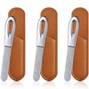 3 limas de uñas de acero inoxidable con funda de