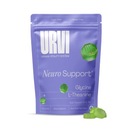 URVI® Neuro Support Gummies – 500 mg Glycine, 150 mg L-Theanine (high Potency), Vitamins B1 & B6 for Rest & Sleep, Relaxation, Calm Focus – Sugar-Free – Green Tea & Apple – 60 Count