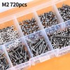 720 Pcs M2 Nuts and Bolts Set, M2 Hex Socket