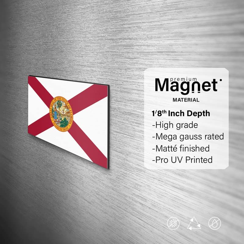 Florida State Flag Magnet | 5-Inches by 3-Inches | Premium