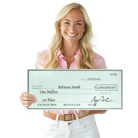 Giant Check (23.5 x 12.5 inches - Medium Size) - Large Fake Check Award - Big Checks for Presentations - Oversized Checks for Presentation