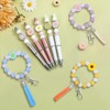 MARCHROSE 222pcs Keychain Making Kit,200pcs 12mm Silicone Beads Bulk 10pcs