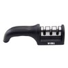 Afilador Cuchillos Cocina Ergonomico Tijeras 3 Etapas Manual (Negro)
