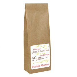 Herz & Heim® Small Tea Gift for Mum - Behind Every Happy Child There Is A Great Mother - With Dedication