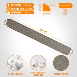 TORRAMI Under Door Draft Stoppers 30 Inch, Heavy Triangle Stop Draft Block Cold Air/Wind/Breeze Noise Blocker Door Sweeps Weather Stripping Bottom Seal Brown