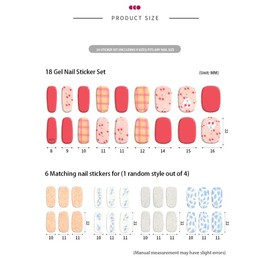 Semi-Cured Gel Nail Strips - Set of 24, Water-Resistant and UV-Cured Nail Art - Salon-Quality, Long Lasting, Easy to Apply & Remove - Includes Nail File (Sunshine Sorbet)