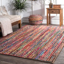nuLOOM Aleen Braided Cotton/ Jute Area Rug, 5' x 8', Multi