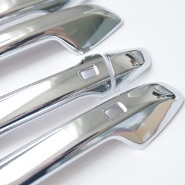 CYAuto Carbon Fiber Chrome Exterior Door Handle Cover Trims for KIA Seltos Forte Cerato K3 2019 2020 2021 2022 2023 2024 (Chrome)