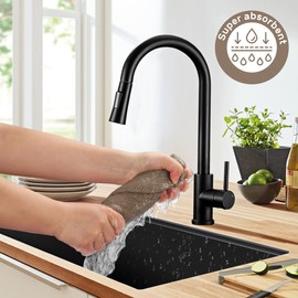 HOMYTOP Large Kitchen Hand Towels,6 Pack Cotton Waffle Weave Dish Towel for Drying, Cleaning Cloth for Kitchen Dishes - Extra Absorbent and Soft - 16 x 28 inch (Brown-6 Pack)