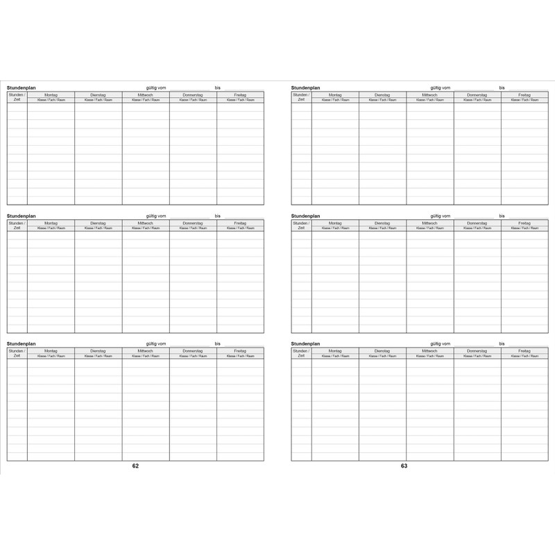 Teacher Grade Book A4 30 Subjects / Courses and Classes