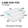 Tribello 6-Pack 12 Qt Stackable Plastic Storage Bins with Lids