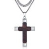 Corato Men's Wooden Cross Necklace with Natural Ebony Inlay, Durable