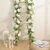 Dolicer 2Pcs 13Ft Artificial Eucalyptus Garlands with Flowers - 8