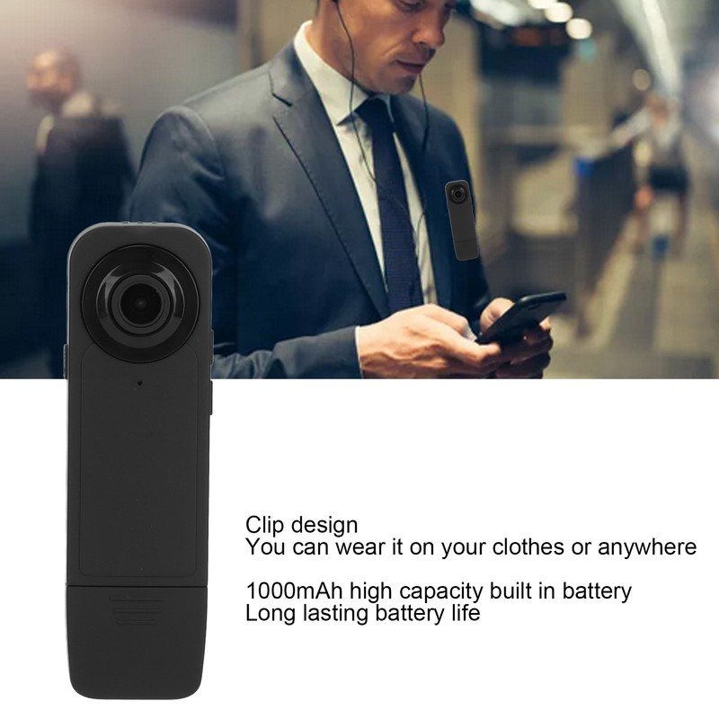 Mini Video Recorder Portable 1080P One Click Recording Wearable Body