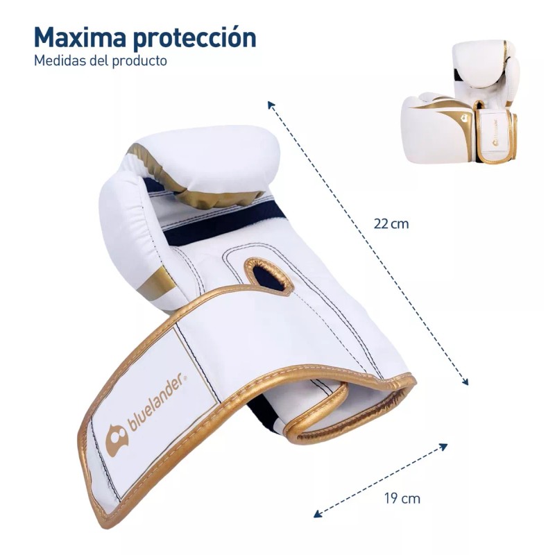 Bluelander Guantes De Box Entrenamiento Kickboxing Adulto Velcro 8-12oz