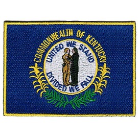 Kentucky State Flag Embroidered Patch Iron-On KY Emblem Blue