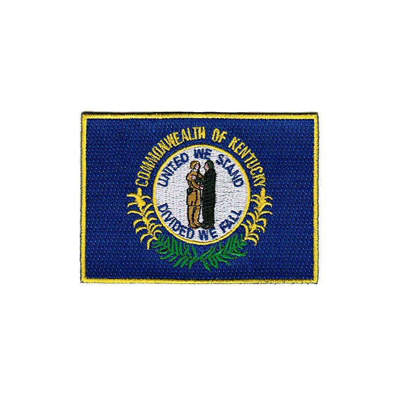 Kentucky State Flag Embroidered Patch Iron-On KY Emblem Blue