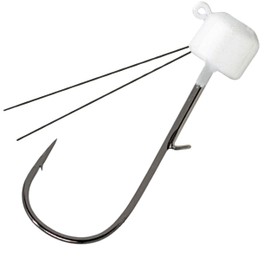 Reaction Tackle Tungsten Mushroom Head Ned Rig Shroom Jig Heads for Finesse Fishing, Weedless Jig Head for Bass Fishing with Soft Lures (5-Pack) 1/10oz White weedless