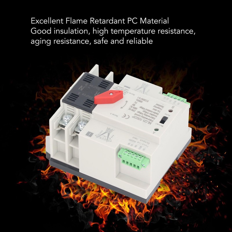 Dual Power Automatic Transfer Switch, Excellent PC Flame Retardant Plastic,